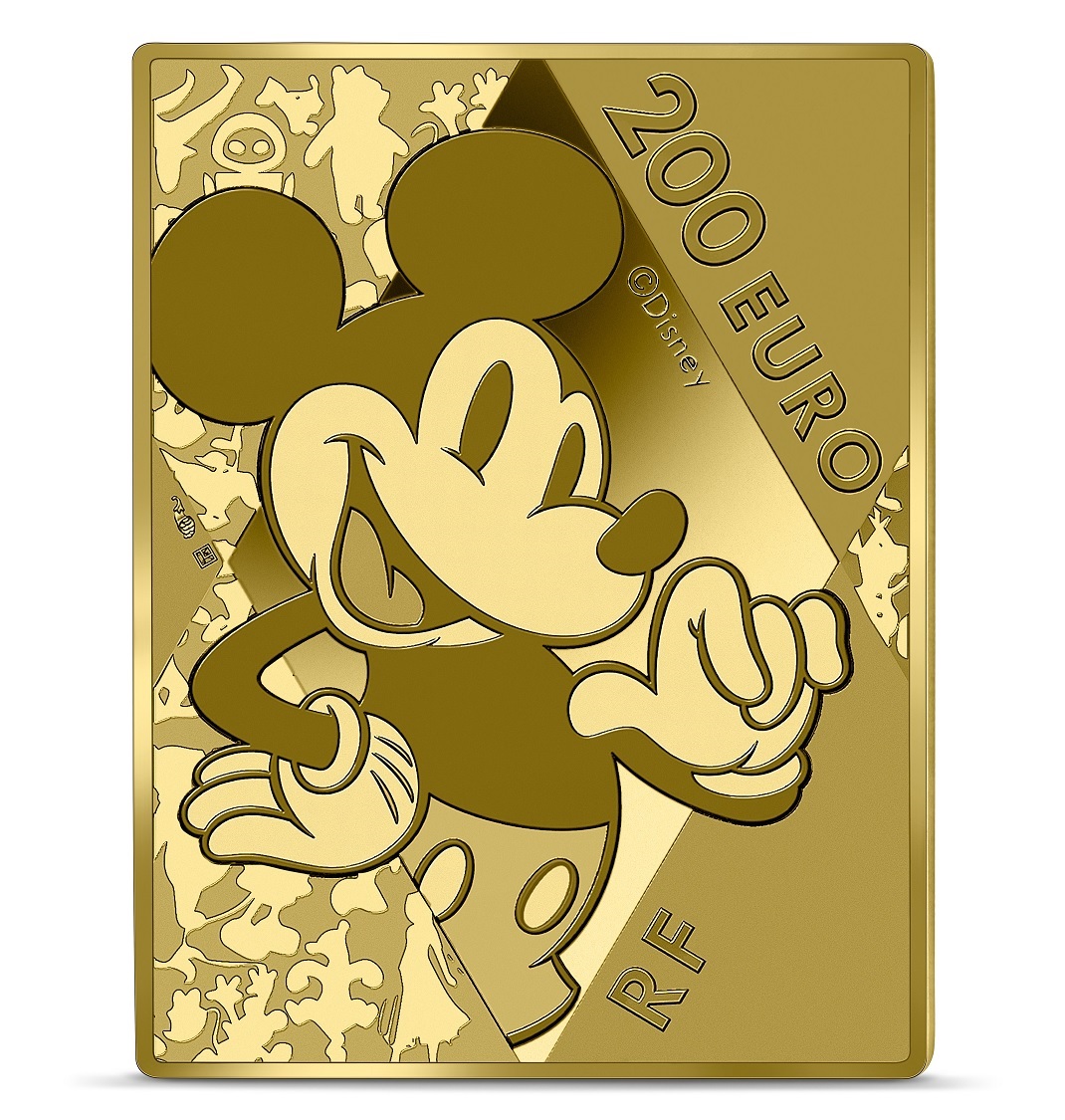 (EUR07.Proof.2023.10041378040000) 200 euro France 2023 Proof gold - Disney Studios 100 Years (Mickey & friends) R (zoom)
