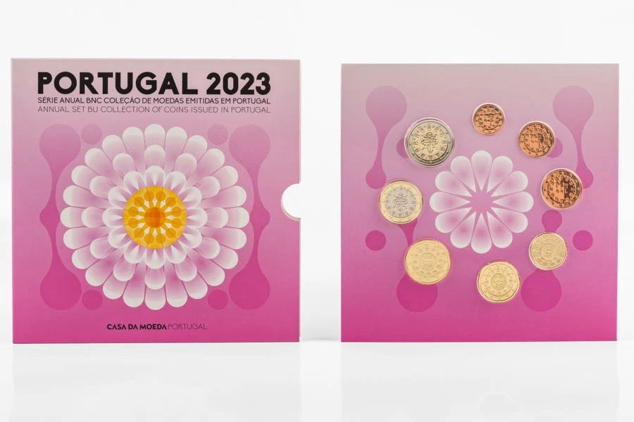 (EUR15.BU.set.2023.1024014) Brilliant Uncirculated coin set Portugal 2023 (zoom)
