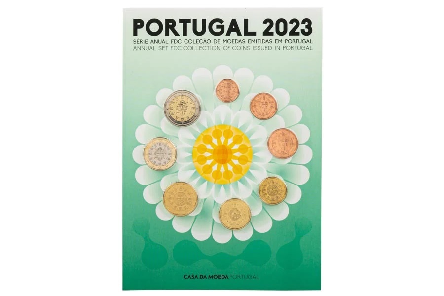 (EUR15.FDC.set.2023.1024017) FDC coin set Portugal 2023 (zoom)