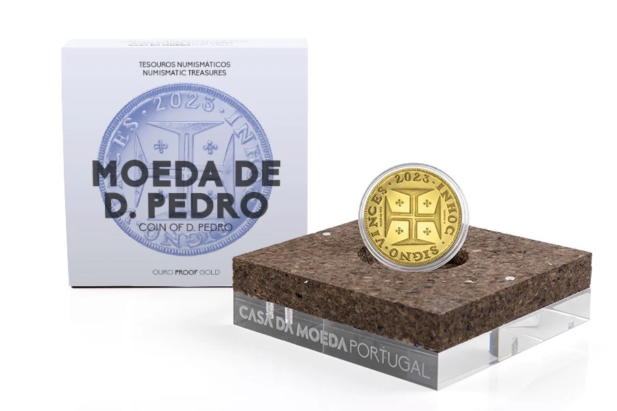 (EUR15.Proof.2023.1025991) 2 € and a half Portugal 2023 Proof Au - 4000 Réis of King Peter II (packaging) (zoom)