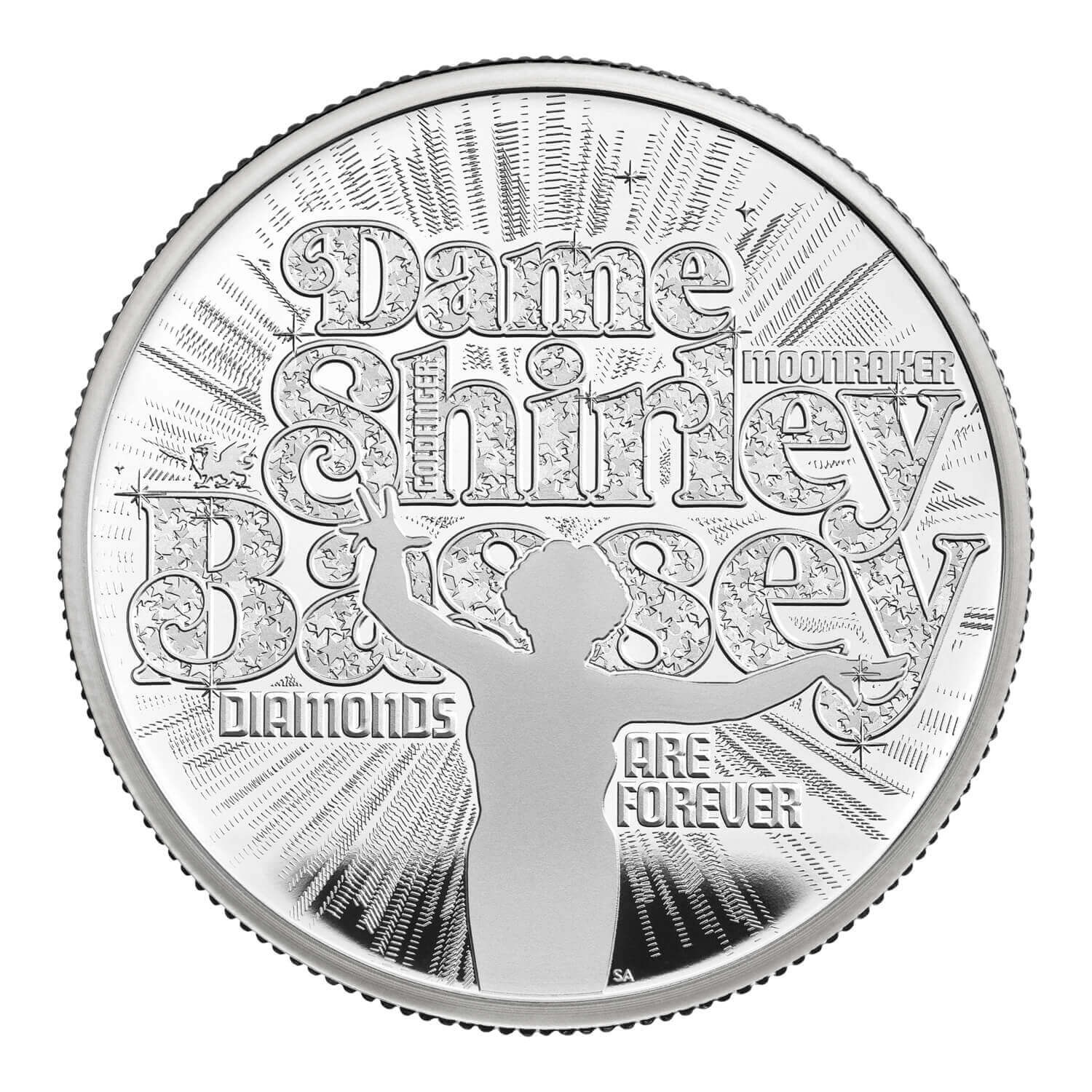 (W185.5.P.2023.UK23SB2SP) 5 Pounds United Kingdom 2023 2 oz Proof silver - Dame Shirley Bassey Reverse (zoom)