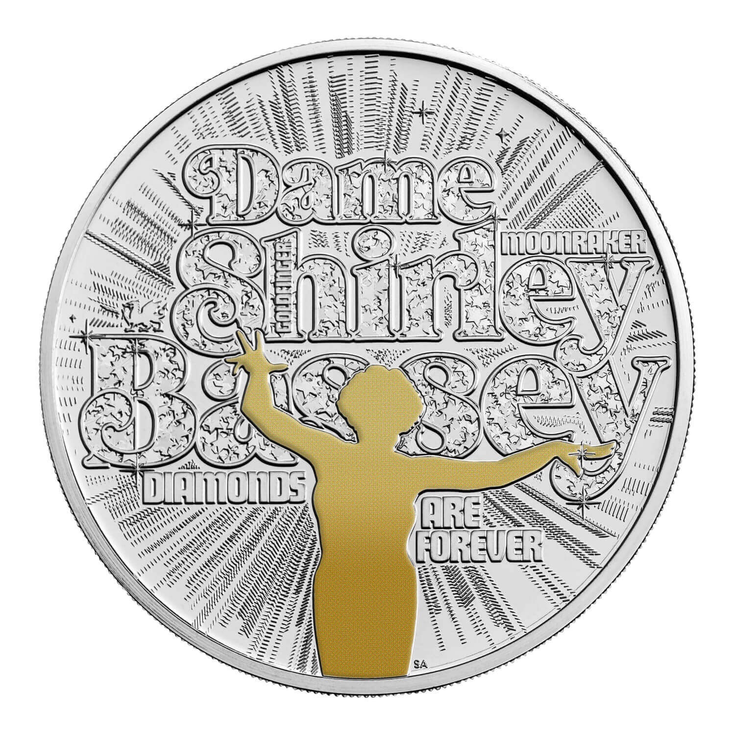 (W185.5.P.2023.UK23SBBC) United Kingdom 5 Pounds Dame Shirley Bassey 2023 BU (coloured) Reverse (zoom)