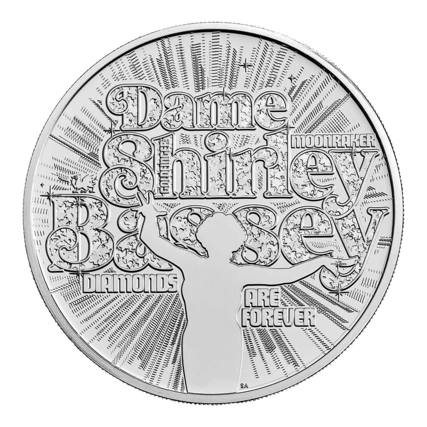 (W185.5.P.2023.UK23SBBU) United Kingdom 5 Pounds Dame Shirley Bassey 2023 BU Reverse (zoom)