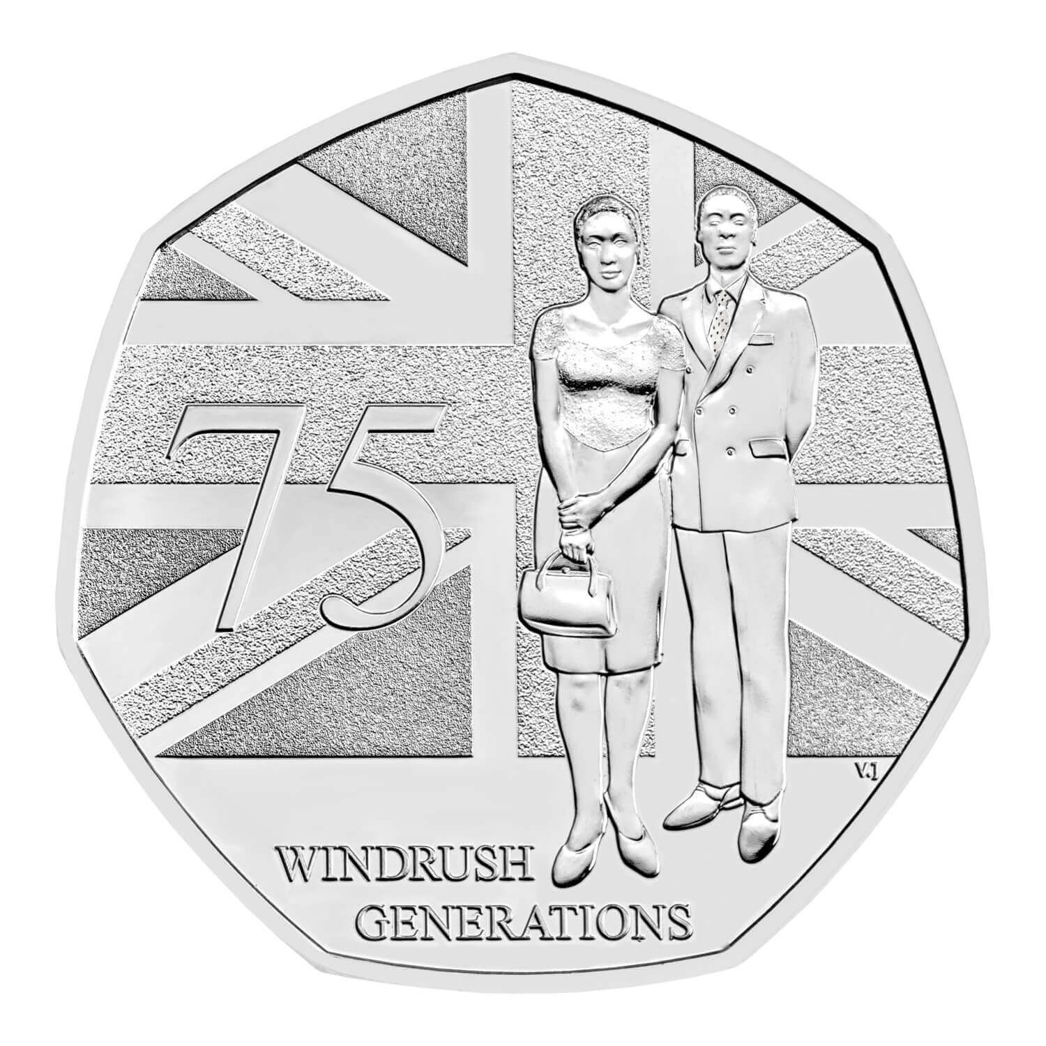 (W185.50.P.2023.UK23WGBU) United Kingdom 50 Pence Windrush Generation 2023 BU Reverse (zoom)
