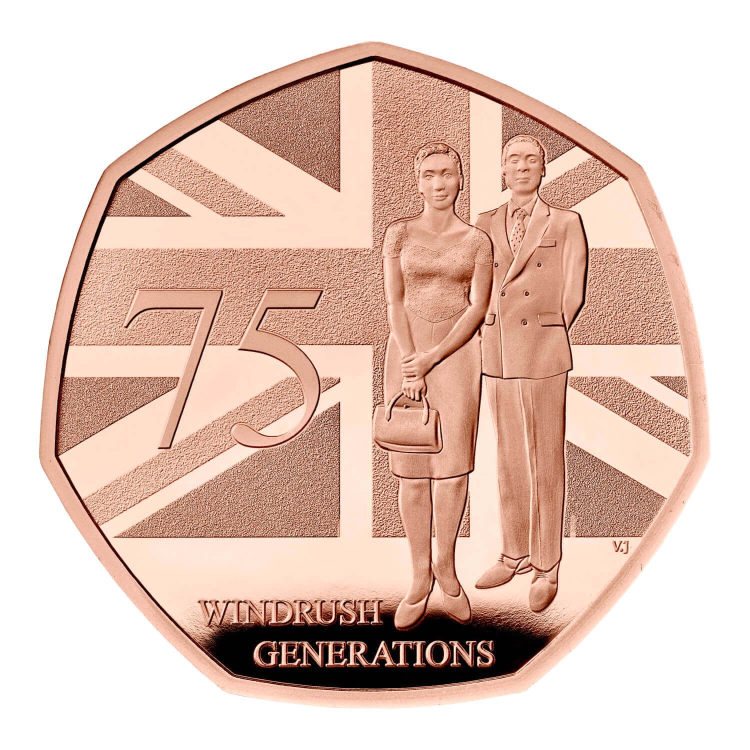 (W185.50.P.2023.UK23WGGP) United Kingdom 50 Pence Windrush Generation 2023 - Proof gold Reverse (zoom)