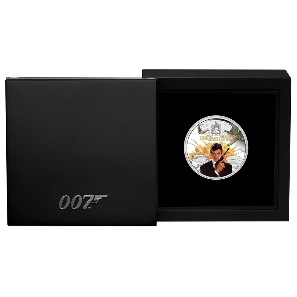 (W228.1.1.D.2023.23Q50AAA) 1 Dollar Tuvalu 2023 1 ounce Proof Ag - James Bond Live And Let Die 50th Anniversary (case) (zoom)