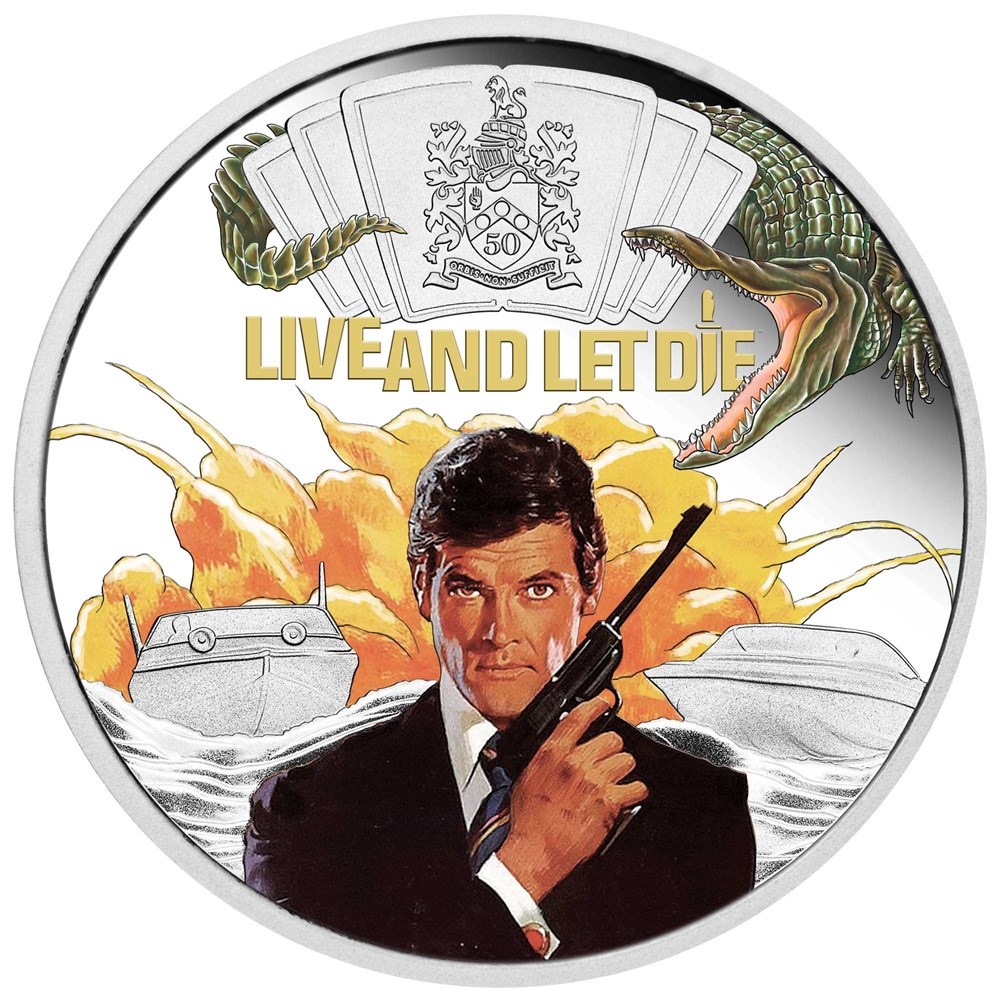 (W228.1.1.D.2023.23Q50AAA) 1 Dollar Tuvalu 2023 1 oz Proof silver - James Bond Live And Let Die 50th Anniversary Reverse (zoom)