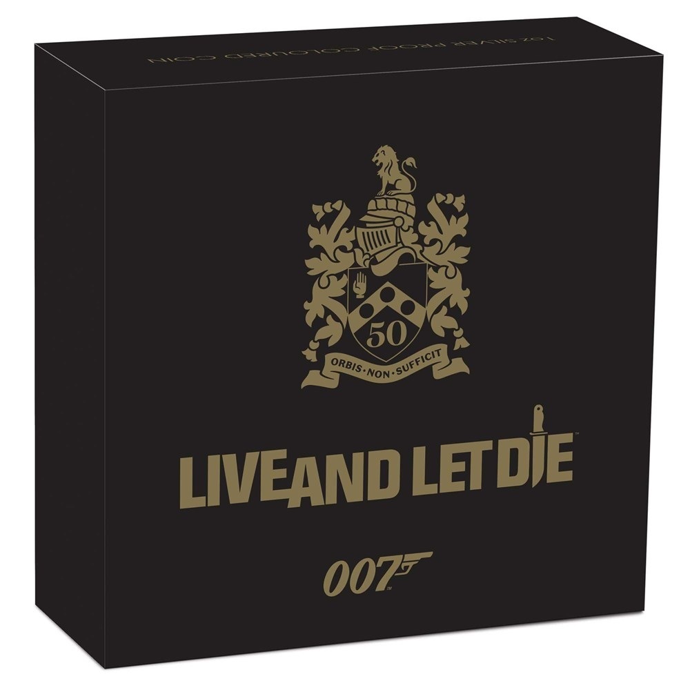 (W228.1.1.D.2023.23Q50AAA) 1 $ Tuvalu 2023 1 oz Proof silver - James Bond Live And Let Die 50th Anniversary (box) (zoom)