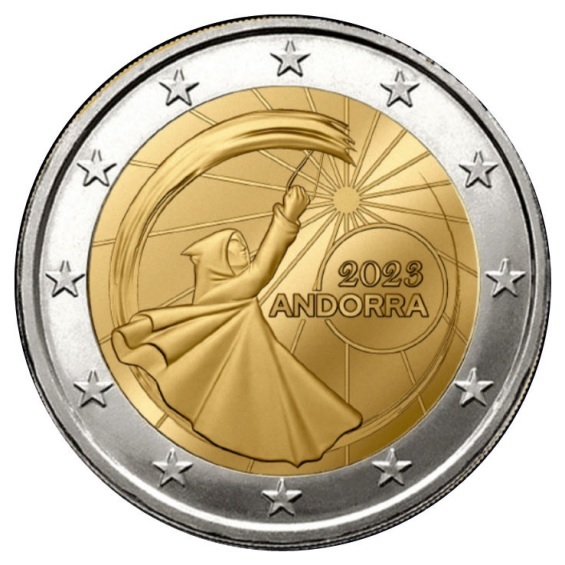 2 euro commemorative coin Andorra 2023 BU - Summer Solstice Festival (zoom)