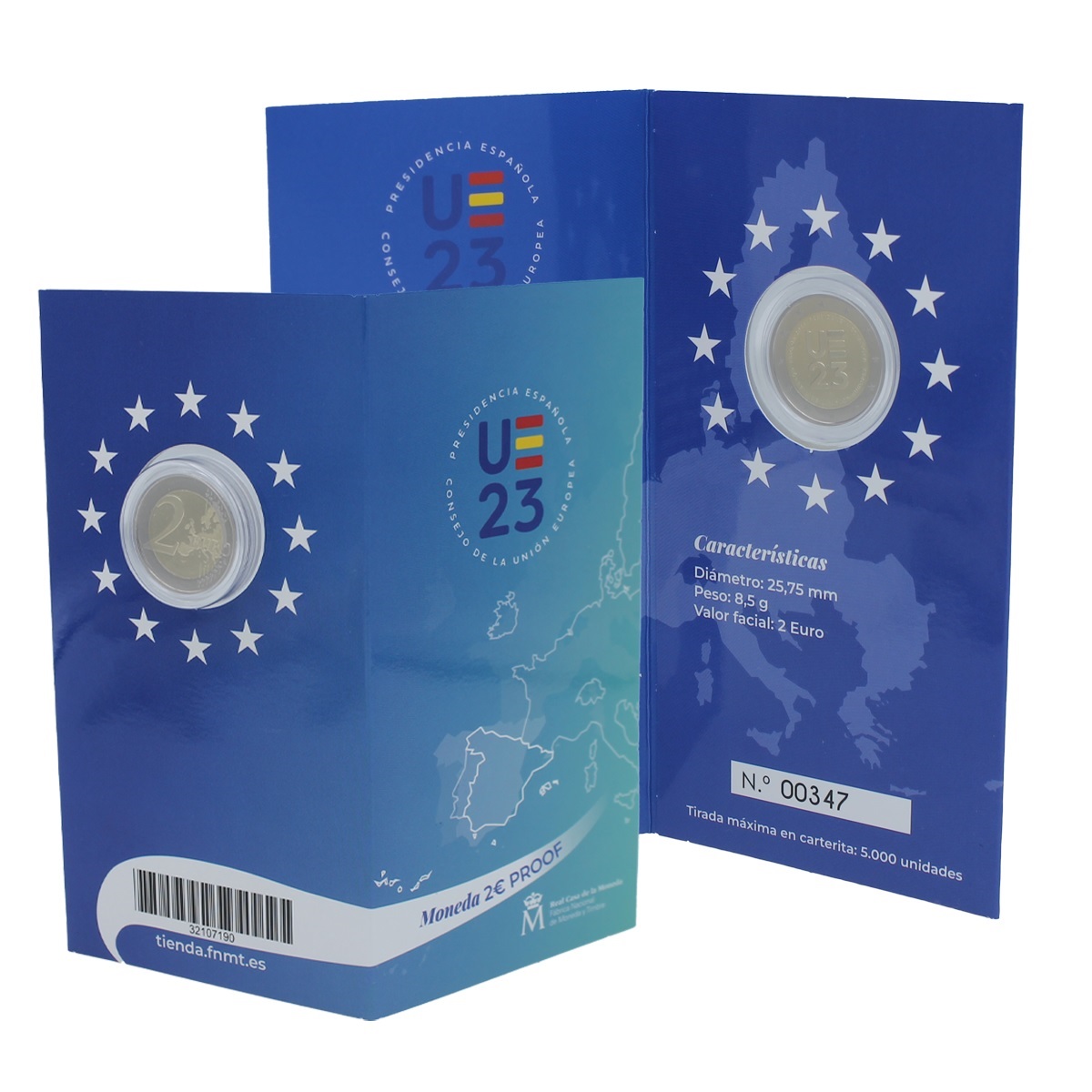 (EUR05.Proof.2023.32107190) 2 euro commemorative coin Spain 2023 Proof - Presidency of the Council of the EU (zoom)