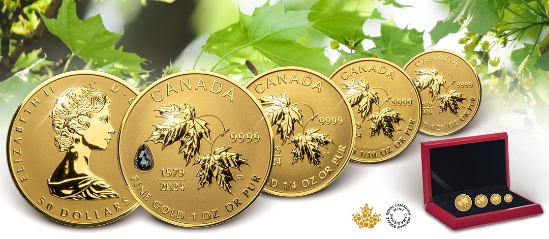 (W037.Proof.set.2024.206546) Reverse Proof coin set Canada 2024 (gold Maple Leaf) (blog illustration) (zoom)