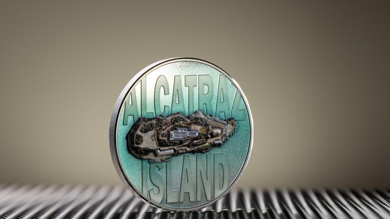 (W099.20.D.2023.30400) Cook Islands 20 Dollars Alcatraz Island 2023 - Proof silver (blog illustration) (zoom)