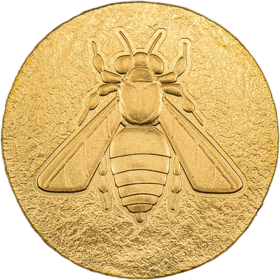 (W099.5.D.2023.30389) Cook Islands 5 Dollars Honey Bee Ephesos 2023 - Silk finish gold Reverse (zoom)