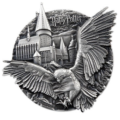 5 Dollars Iles Cook 2023 5 onces argent Antique - Hedwige, la chouette de Harry  Potter - Elysées Numismatique