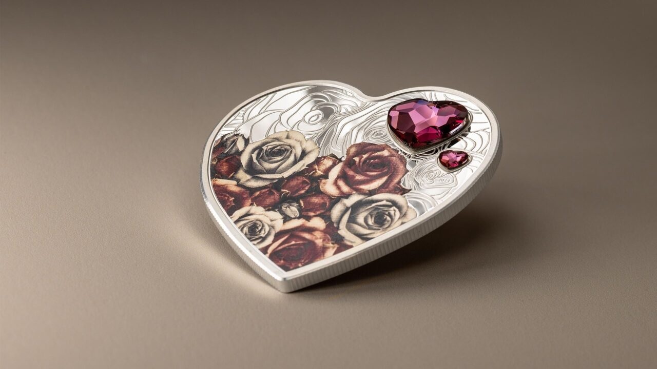 (W099.5.D.2024.30370) Cook Islands 5 Dollars Brilliant Love Roses 2024 - Proof silver (blog illustration) (zoom)