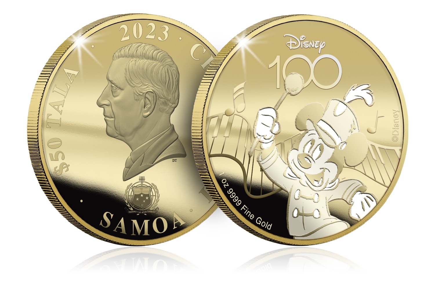 (W193.1.50.Tala.2023.1.oz.Au.1) 50 Tala Samoa 2023 1 oz BU gold - Disney 100 Magical Years (zoom)