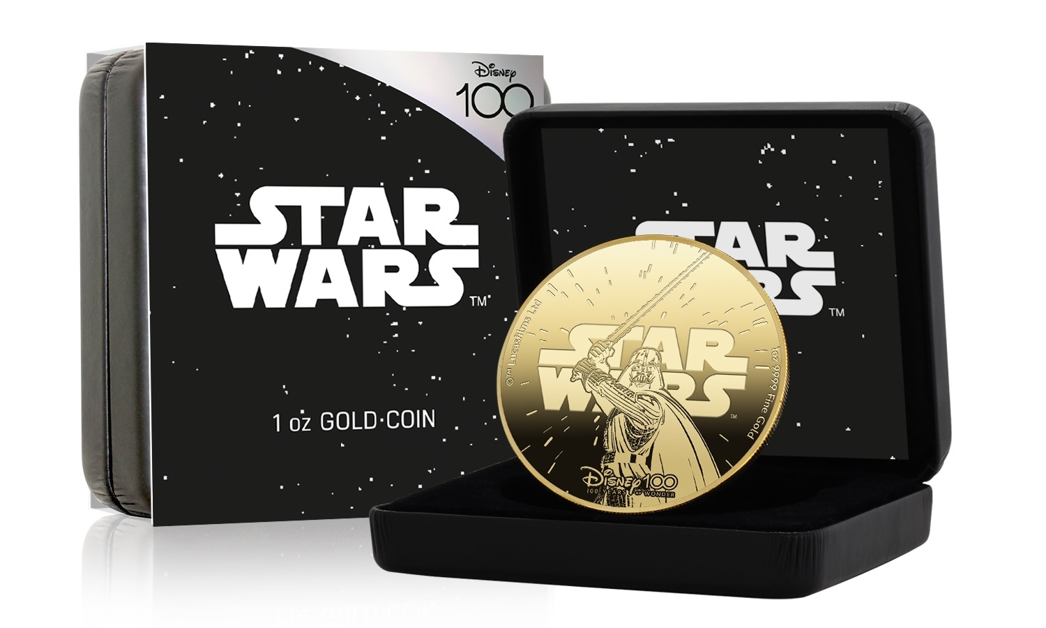 (W193.1.50.Tala.2023.1.oz.Au.2) 50 Tala Samoa 2023 1 ounce BU gold - Disney (Darth Vader) (case) (zoom)