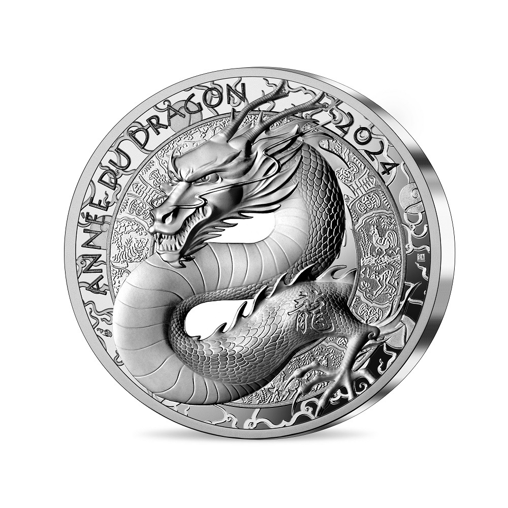 (EUR07.Proof.2024.10041380200000) 20 euro France 2024 Proof silver - Year of the Dragon Obverse (zoom)