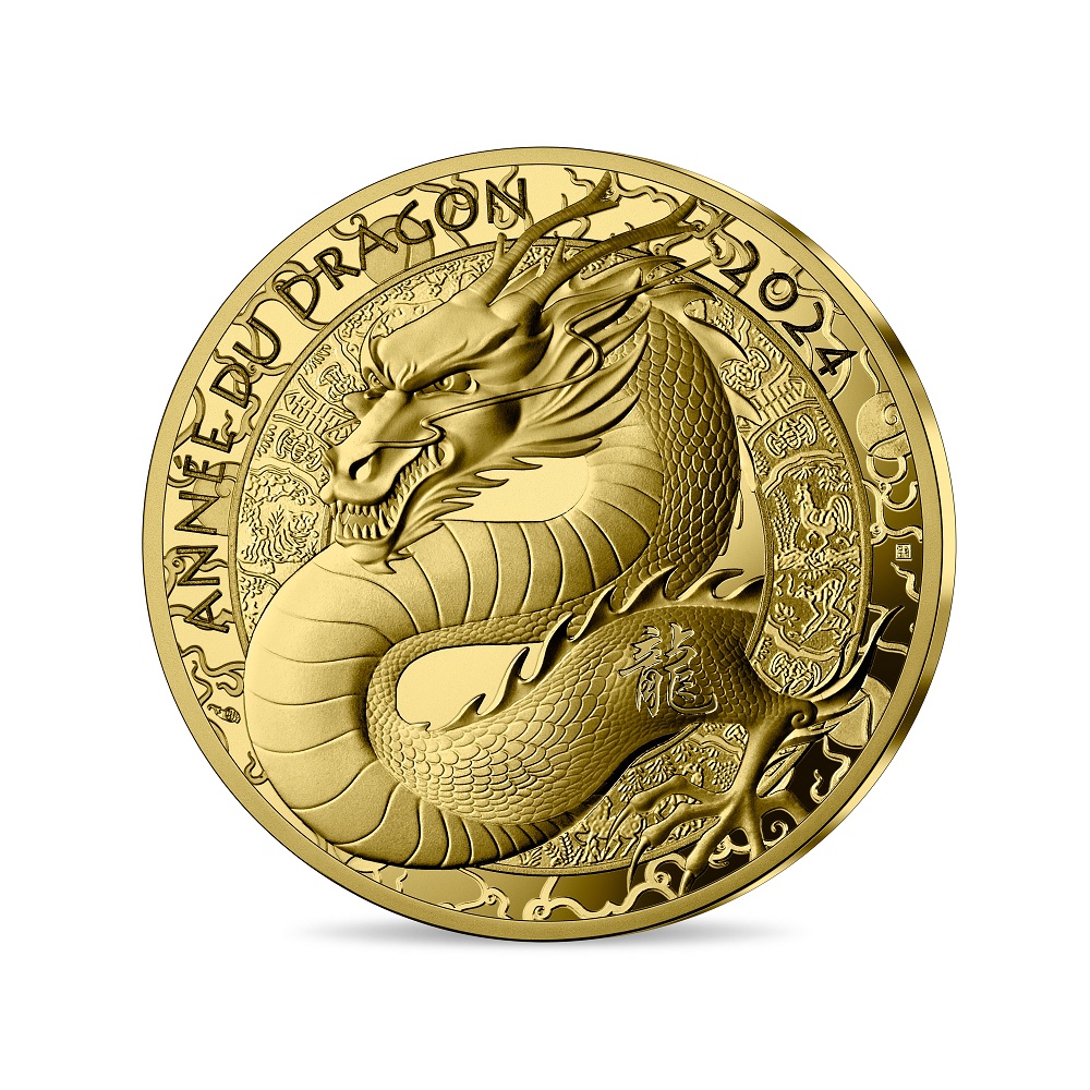 (EUR07.Proof.2024.10041380210000) 50 euro France 2024 Proof gold - Year of the Dragon Obverse (zoom)