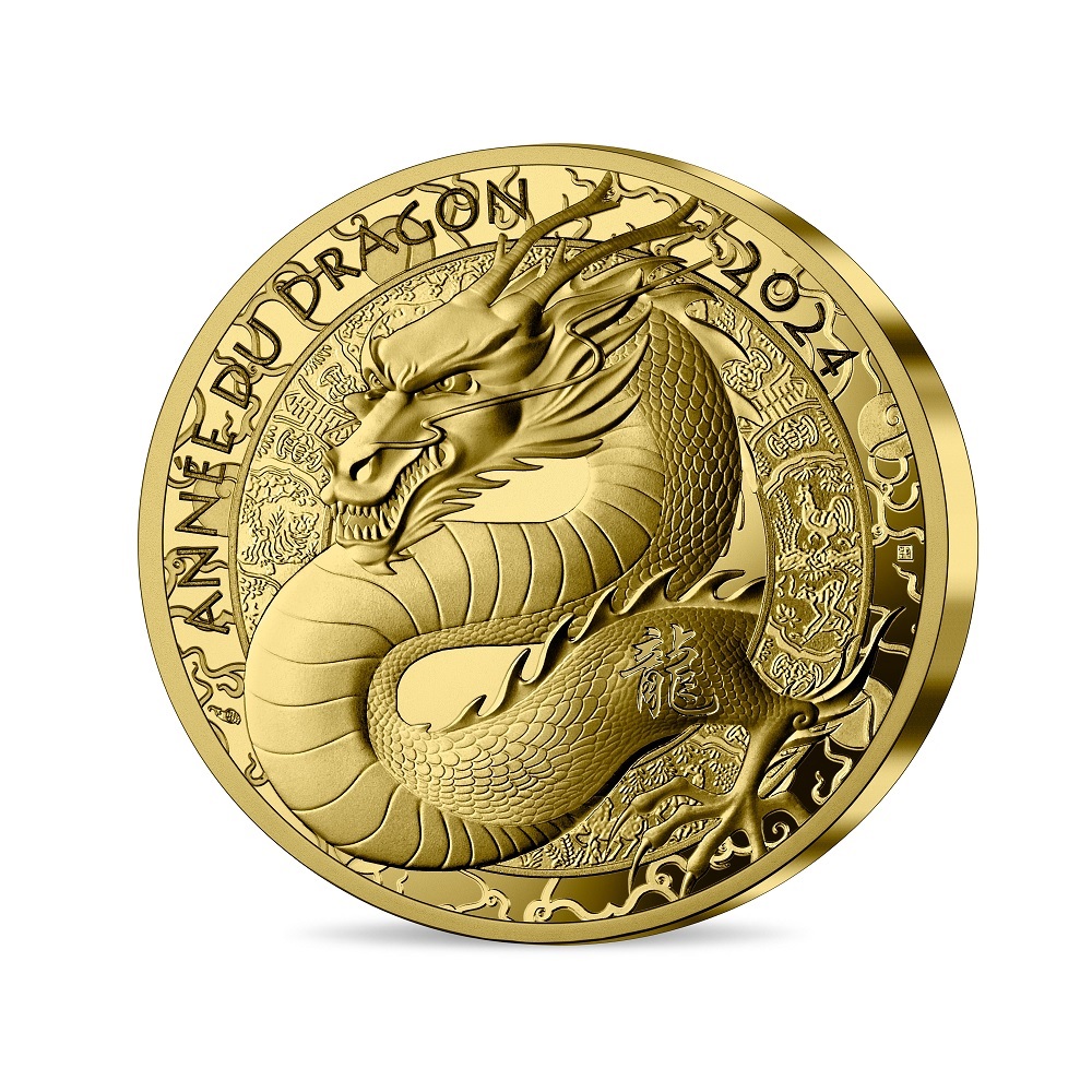 (EUR07.Proof.2024.10041380220000) 200 euro France 2024 Proof gold - Year of the Dragon Obverse (zoom)