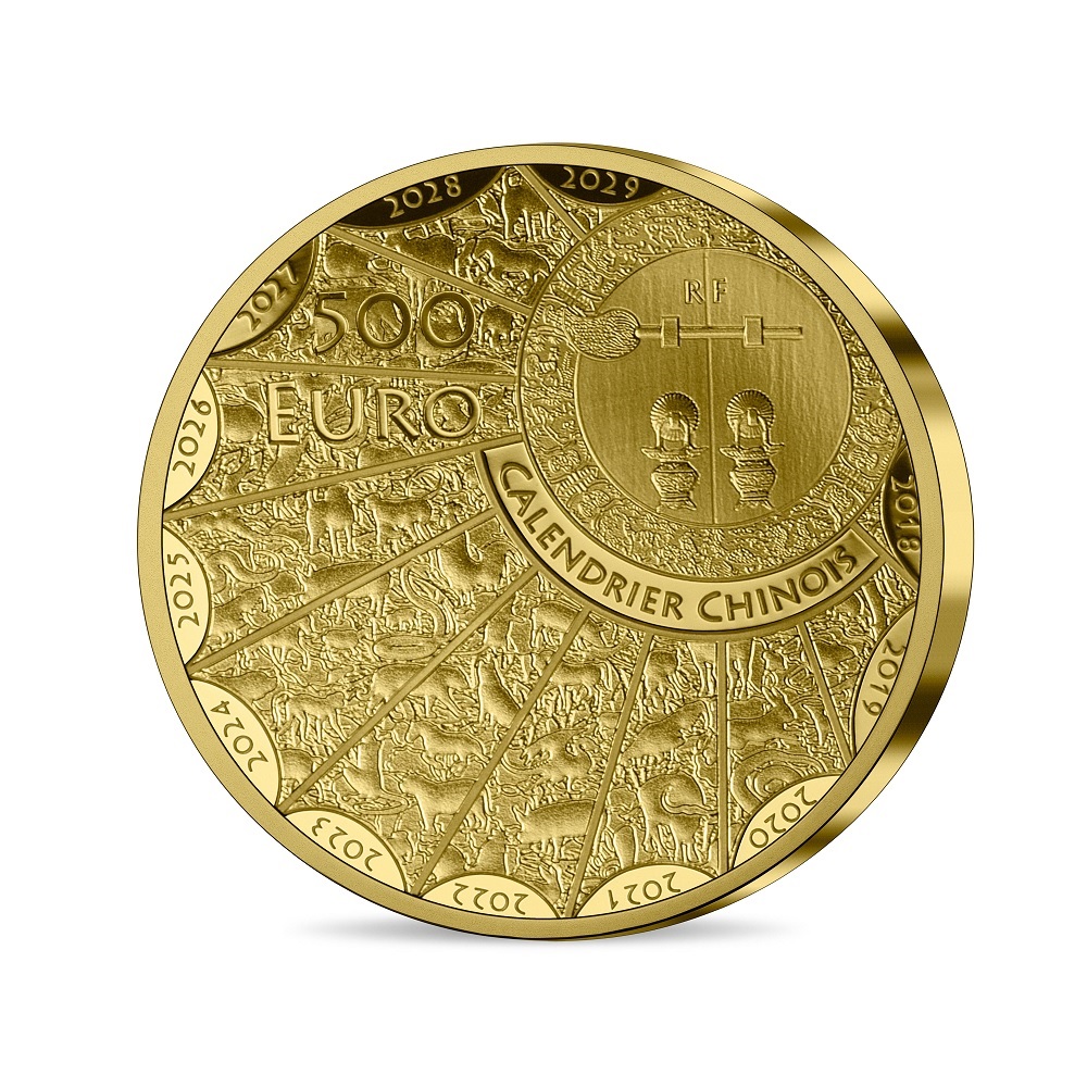 (EUR07.Proof.2024.10041380230000) 500 euro France 2024 Proof gold - Year of the Dragon Reverse (zoom)