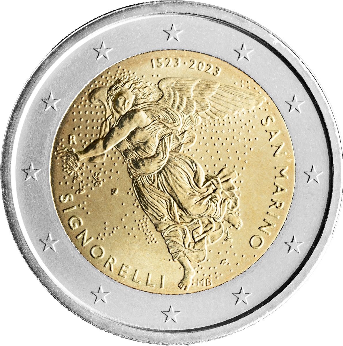 (EUR18.BU.2023.363) 2 euro commemorative coin San Marino 2023 BU - Luca Signorelli Obverse (zoom)