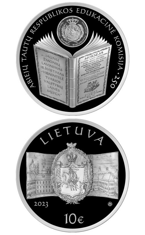 (EUR22.Proof.2023.10.E.2) 10 € Lithuania 2023 Proof Ag - Educational Commission of Commonwealth of the Two Nations (zoom)