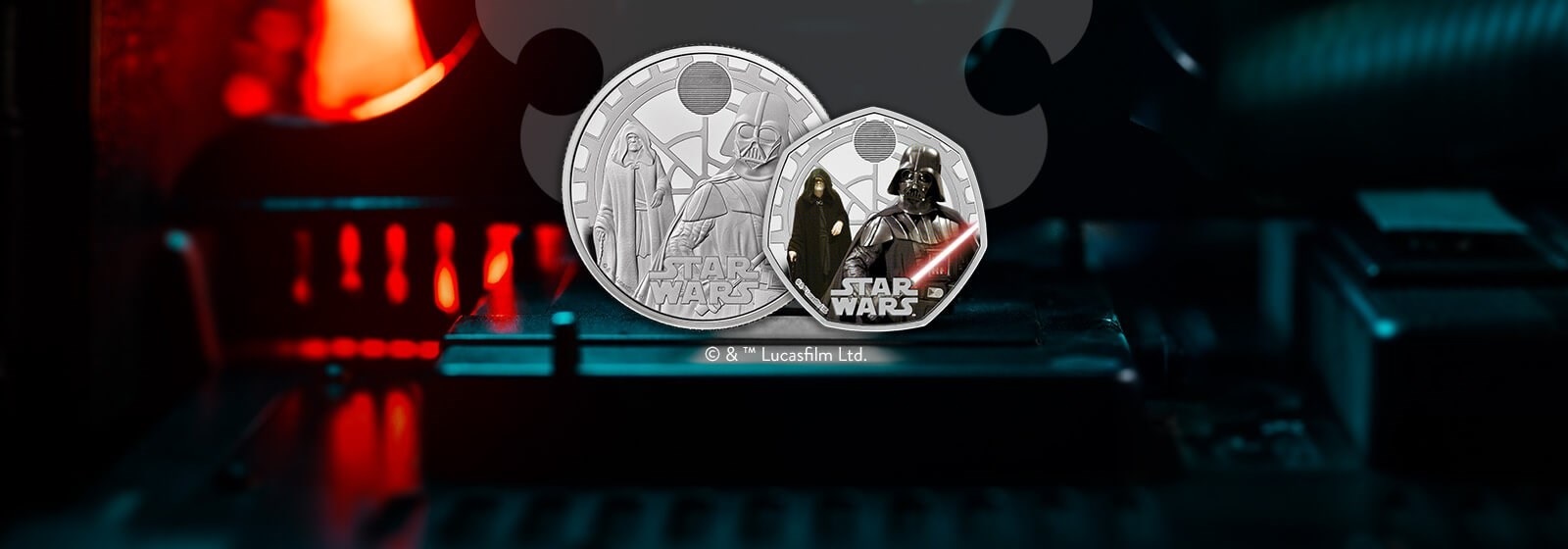 Royal Mint Star Wars Darth Vader and Emperor Palpatine 2023 (shop illustration) (zoom)