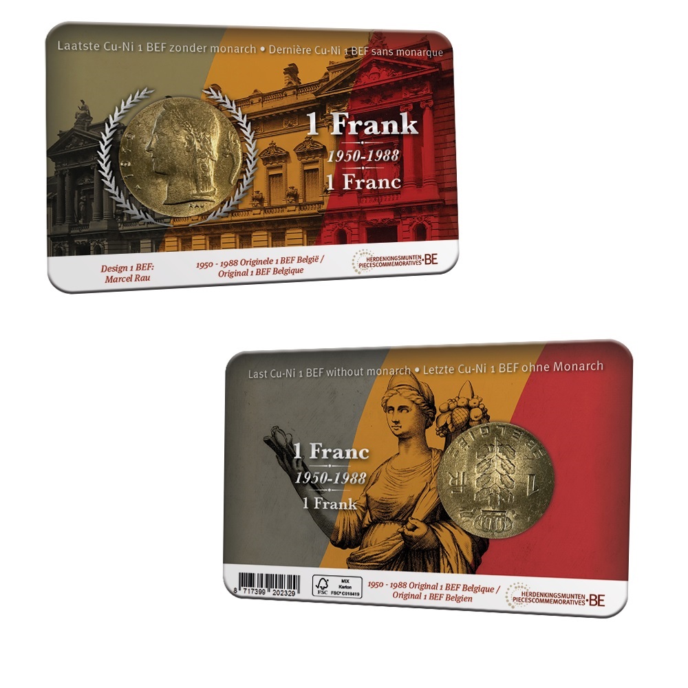 (W023.100.random.year.0117006) Coincard 1 Franc Ceres (random year) - Flemish legend (zoom)