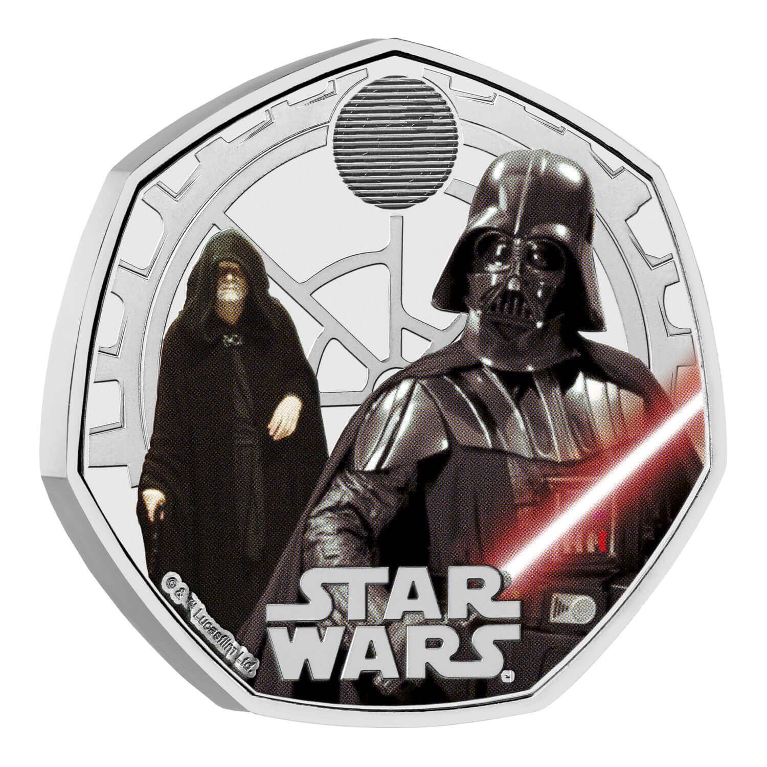 (W185.50.P.2023.UK23DVBC) United Kingdom 50 Pence Star Wars (Darth Vader and Emperor Palpatine) 2023 BU (coloured) Reverse (zoom)