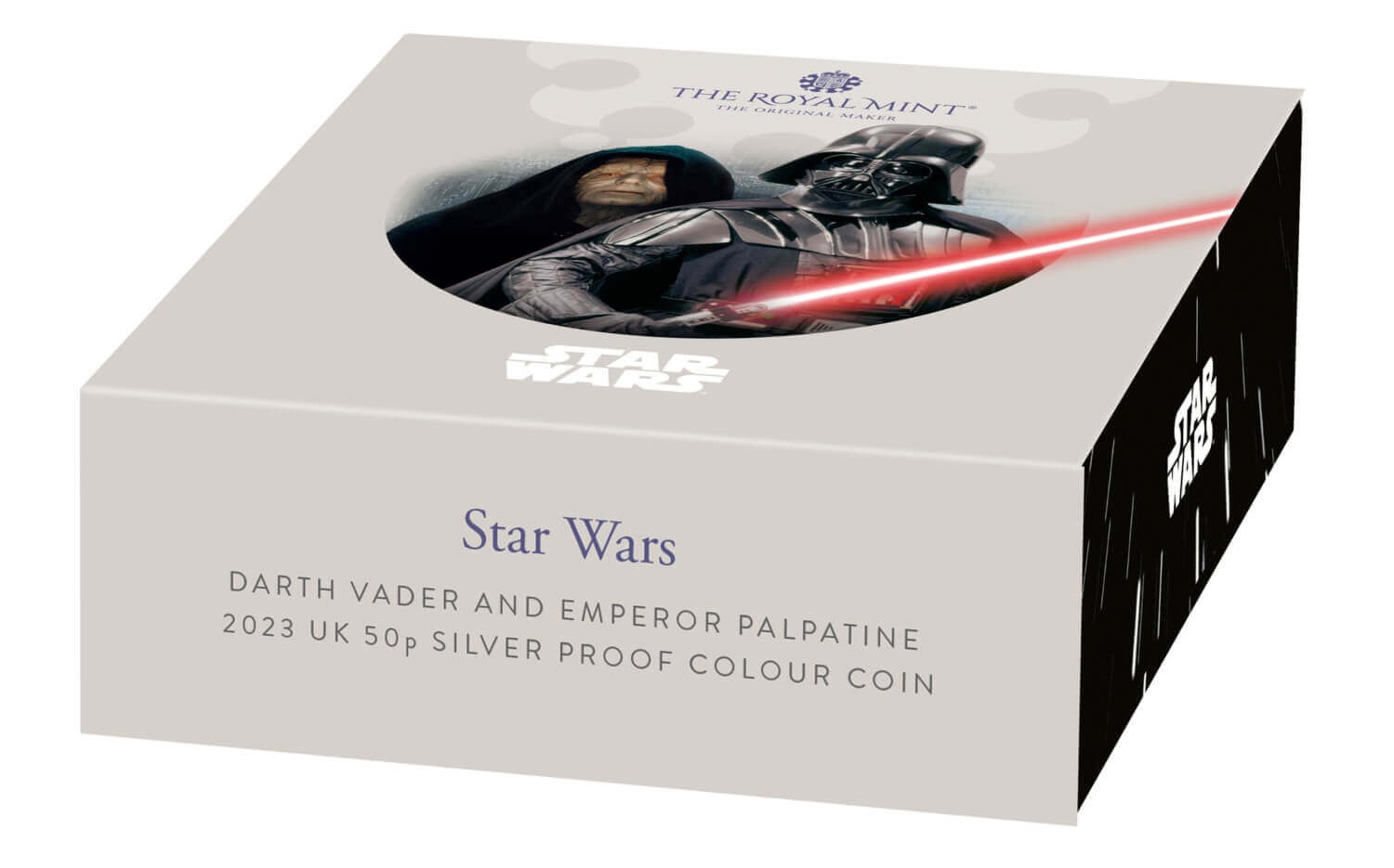 (W185.50.P.2023.UK23DVSC) UK 50 Pence Star Wars (Darth Vader and Emperor Palpatine) 2023 - Proof Ag (packaging) (zoom)