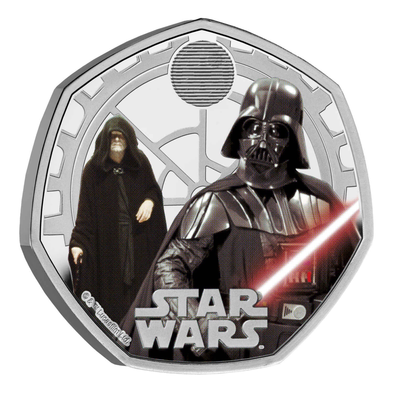 (W185.50.P.2023.UK23DVSC) United Kingdom 50 Pence Star Wars (Darth Vader and Emperor Palpatine) 2023 - Proof silver Reverse (zoom)