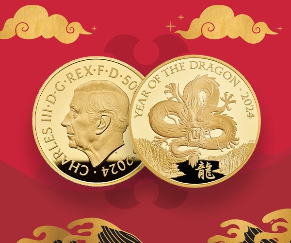 (W185.500.P.2024.UK24LDG5) 500 Pounds United Kingdom 2024 5 oz Proof gold - Lunar Year of the Dragon (blog) (zoom)