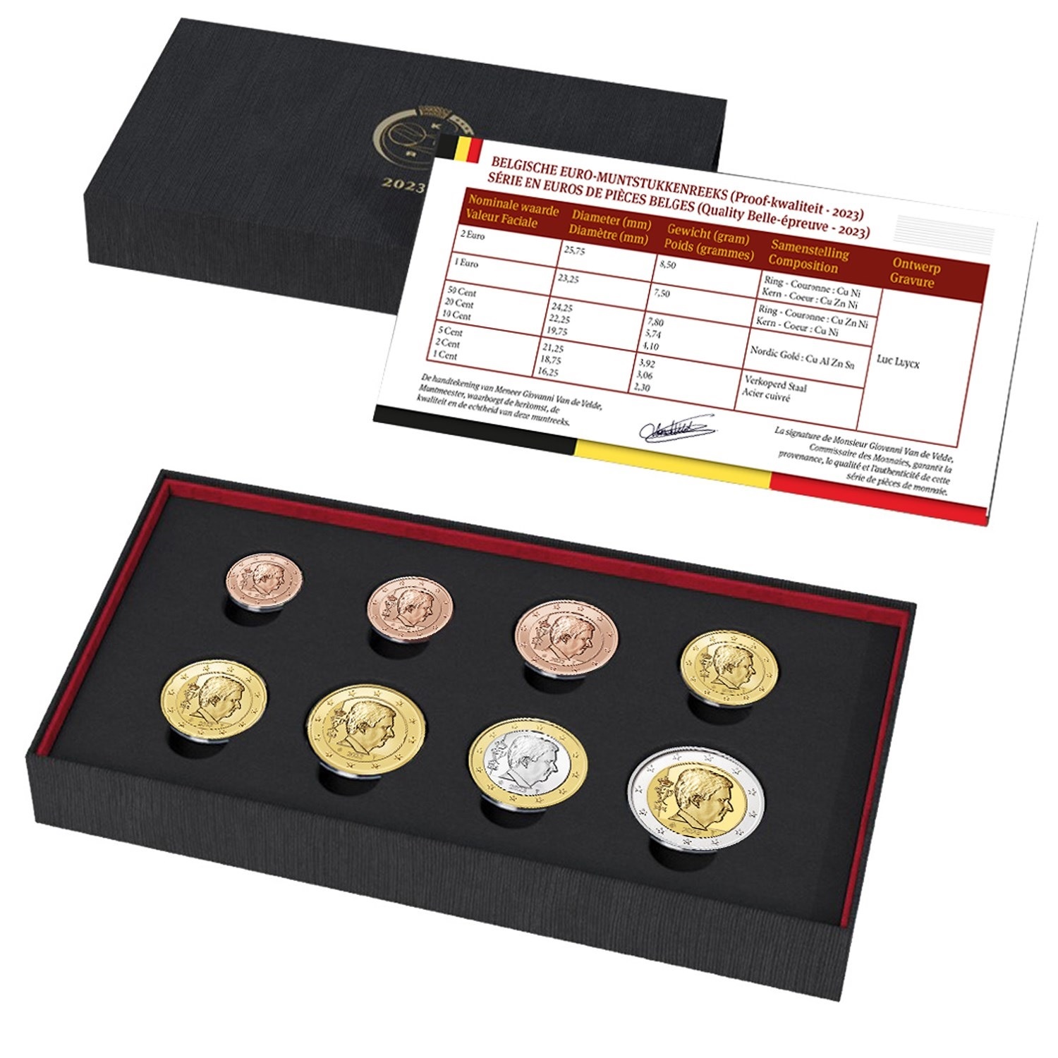 (EUR02.Proof.set.2023.0116444) Proof coin set Belgium 2023 (zoom)