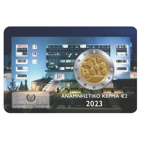 (EUR04.BU.2023.2.E.1) 2 euro commémorative Chypre 2023 BU - Banque Centrale de Chypre (recto carte)