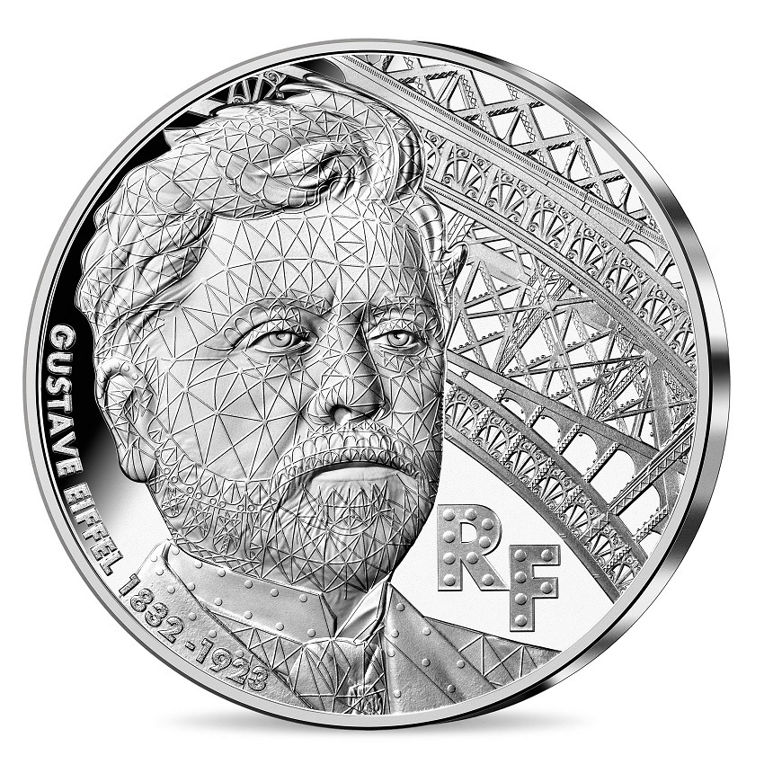 (EUR07.Proof.2023.10041382540000) 10 euro France 2023 Proof silver - Gustave Eiffel Obverse (zoom)