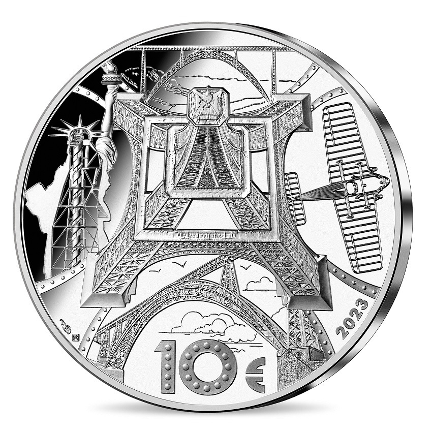(EUR07.Proof.2023.10041382540000) 10 euro France 2023 Proof silver - Gustave Eiffel Reverse (zoom)