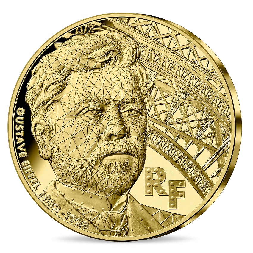 (EUR07.Proof.2023.10041382770000) 200 euro France 2023 Proof gold - Gustave Eiffel Obverse (zoom)