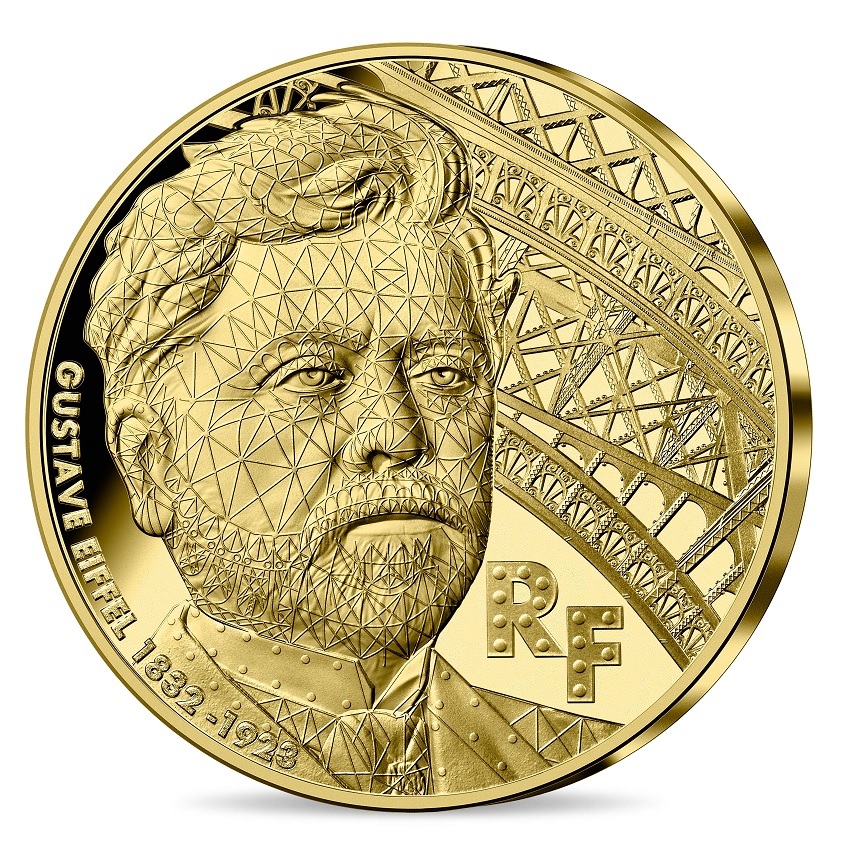 (EUR07.Proof.2023.10041382780000) 50 euro France 2023 Proof gold - Gustave Eiffel Obverse (zoom)
