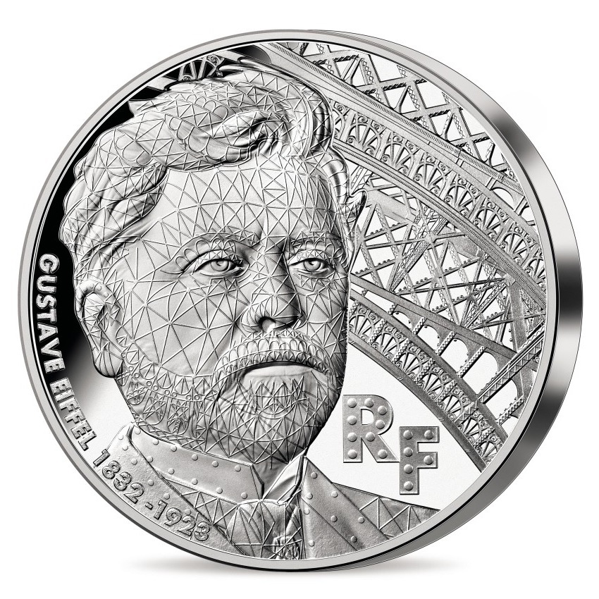 (EUR07.Proof.2023.10041382800000) 25 euro France 2023 Proof silver - Gustave Eiffel Obverse (zoom)