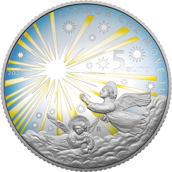 (EUR10.BU.2023.48-2MS10-23F010) 5 euro Italy 2023 BU silver - Dante Alighieri (Paradise) Reverse (blog) (zoom)