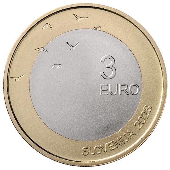 (EUR16.3.E.2023.2) 3 euro Slovenia 2023 - Boris Pahor Obverse (zoom)