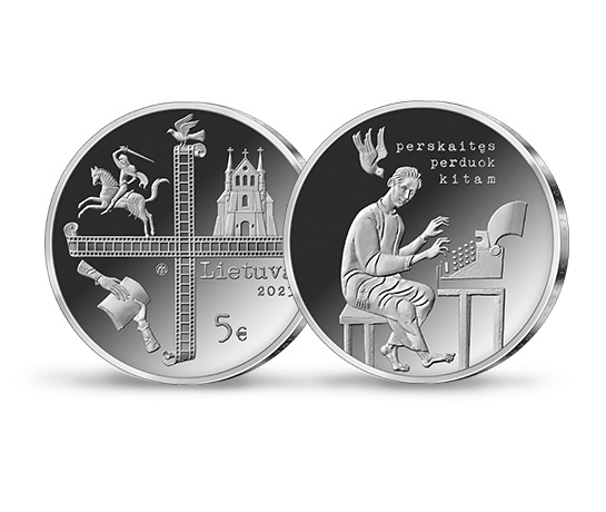 (EUR22.Proof.2023.5.E.1) 5 euro Lithuania 2023 Proof silver - Role of the Lithuanian Catholic Church in unarmed resistance