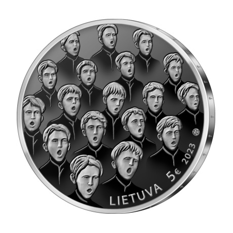 (EUR22.Proof.2023.5.E.2) 5 euro Lituanie 2023 argent BE - Herman Perelstein, fondateur du chœur Ąžuoliukas Avers