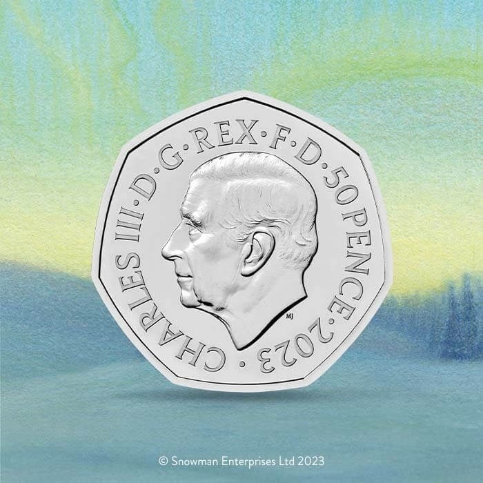 (W185.50.P.2023.UK23SMBU) United Kingdom 50 Pence The Snowman 2023 BU (blog illustration) (zoom)