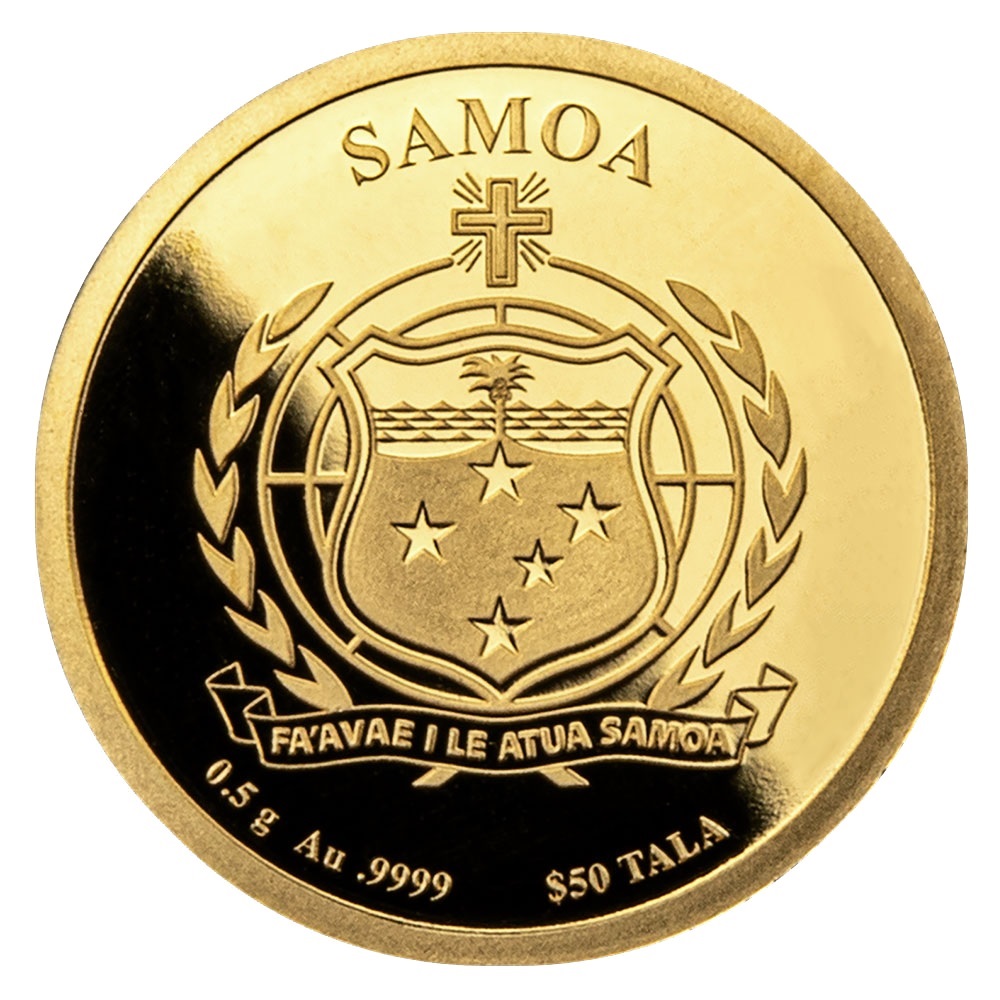 (W193.1.50.Tala.2023.0,5.g.Au.3355930116) 50 Tala Samoa 2023 half gram Proof gold - Nicolaus Copernicus Obverse (zoom)