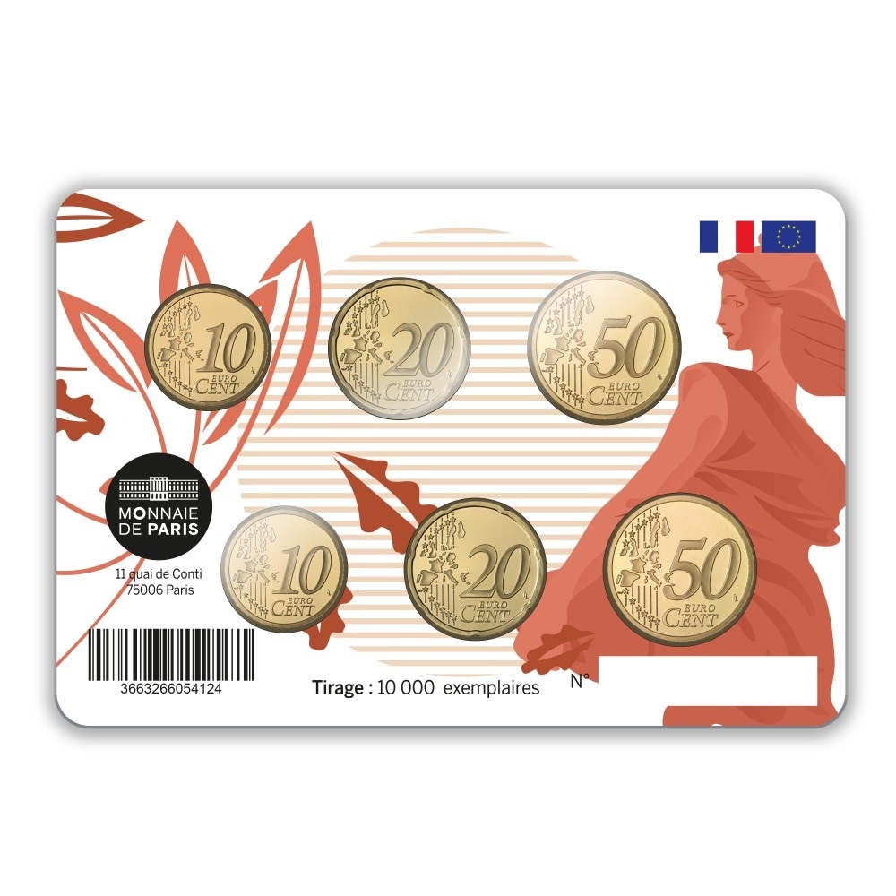 (EUR07.BU.set.2023.2024.10041385000000) BU six-coin set France 2023 and 2024 (New national side) Back (zoom)