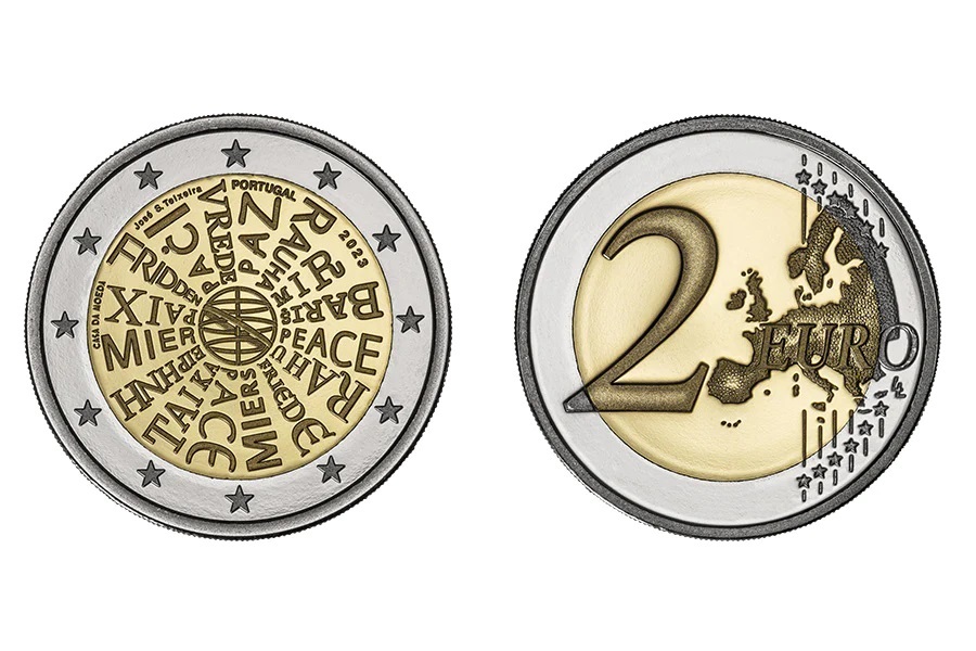 (EUR15.Proof.2023.1025955) 2 € Portugal 2023 Proof - A Coin for Peace (zoom)