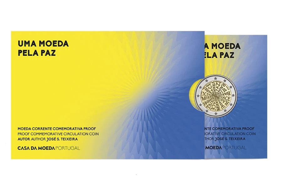 (EUR15.Proof.2023.1025955) 2 euro Portugal 2023 Proof - A Coin for Peace (packaging) (zoom)