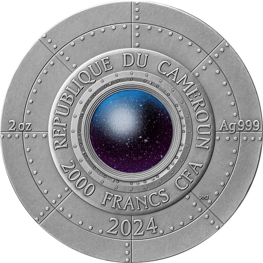 (W036.2000.CFA.2024.2.oz.Ag.2) 2000 Francs CFA Cameroon 2024 2 oz Antique silver - Roswell UFO Incident Obverse (zoom)